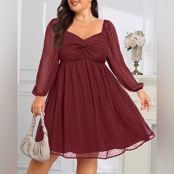 Talisea Dresses & Skirts - TALISEA Swiss Dot Long Sleeve Dress